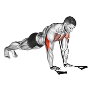 Animación de band close-grip push-up