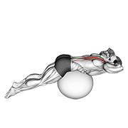 Animación de back extension on exercise ball