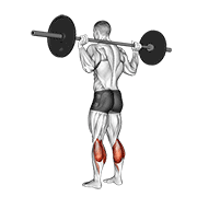 Animación de barbell floor calf raise
