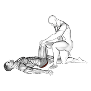 Animación de assisted lying glutes stretch